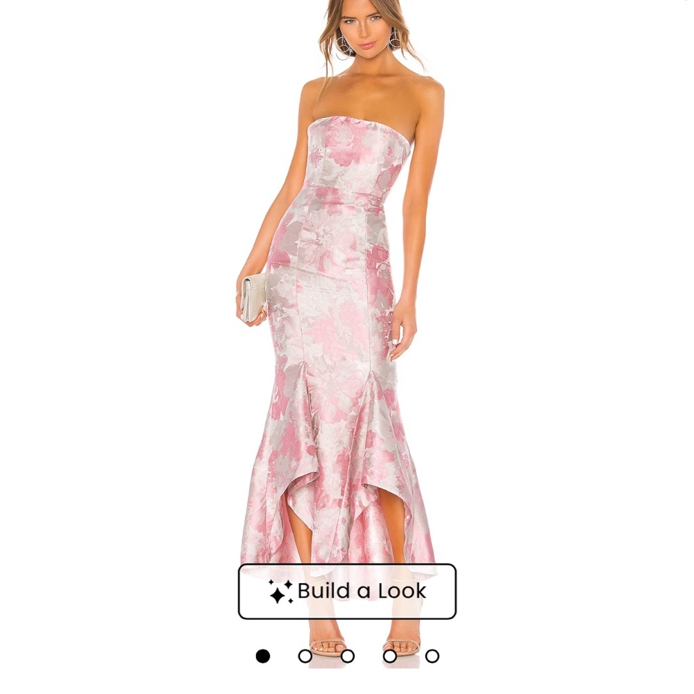 Lovers + Friends Pink Strapless Floral Dress